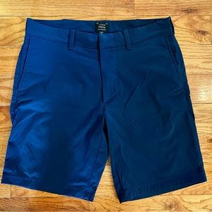 J Crew men’s navy blue tech shorts; 30” waist, 9” inseam
